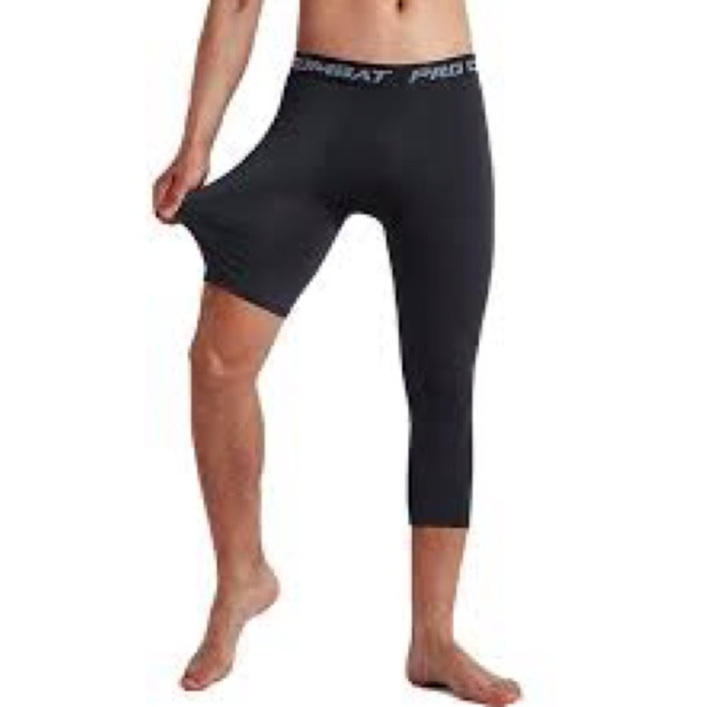 Jonscart Youth 3/4 One Leg Compression Capri Pants Athletic Base Layer Underwear